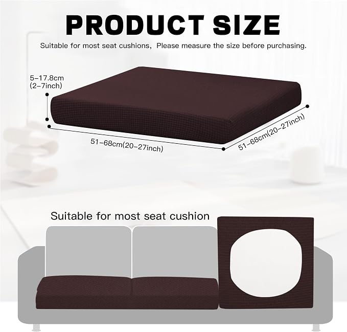 8Pcs Outdoor Cushion Covers, Elastic Patio Cushion Covers | Washable, - Image 2