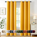 MIULEE Blackout Curtains for Bedroom 2 Panels 40 x 72 Inch Long Yellow | by MIULEE