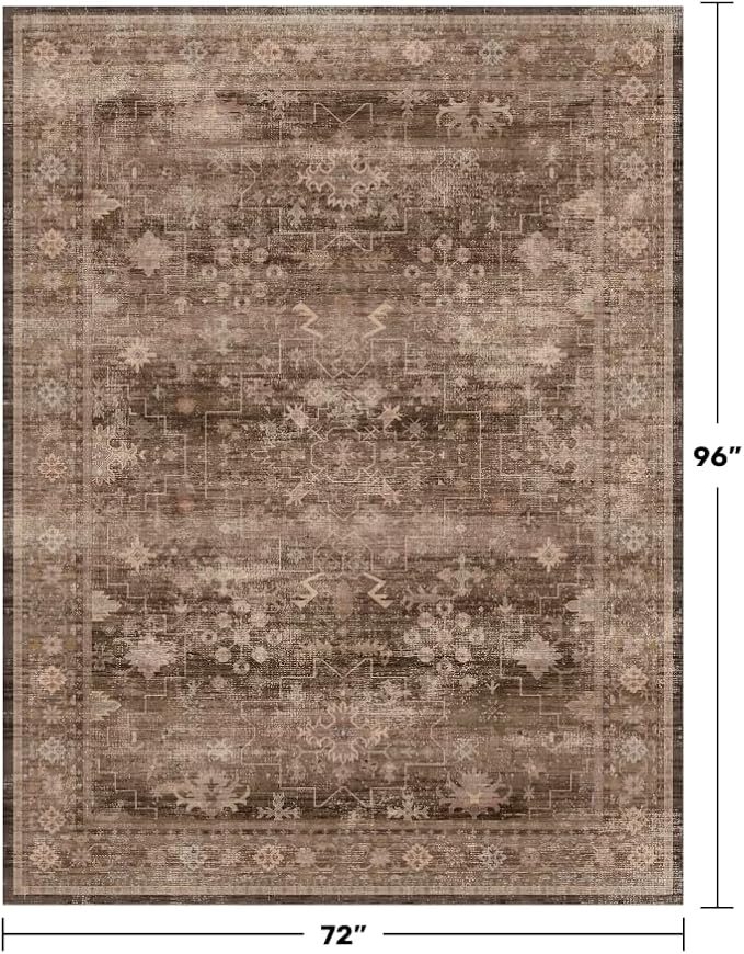Boho Brown Living Room Rug 6x8 - Image 2