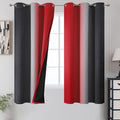 Red and Black Ombre Blackout Bedroom Curtains 63 Inch Long | Room Darkening by ESTELARTEXTILER