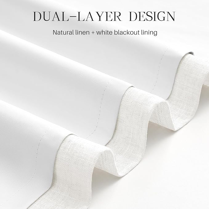 Pinch Pleated Linen Curtains 100% Blackout 63 Inches Long - Image 6