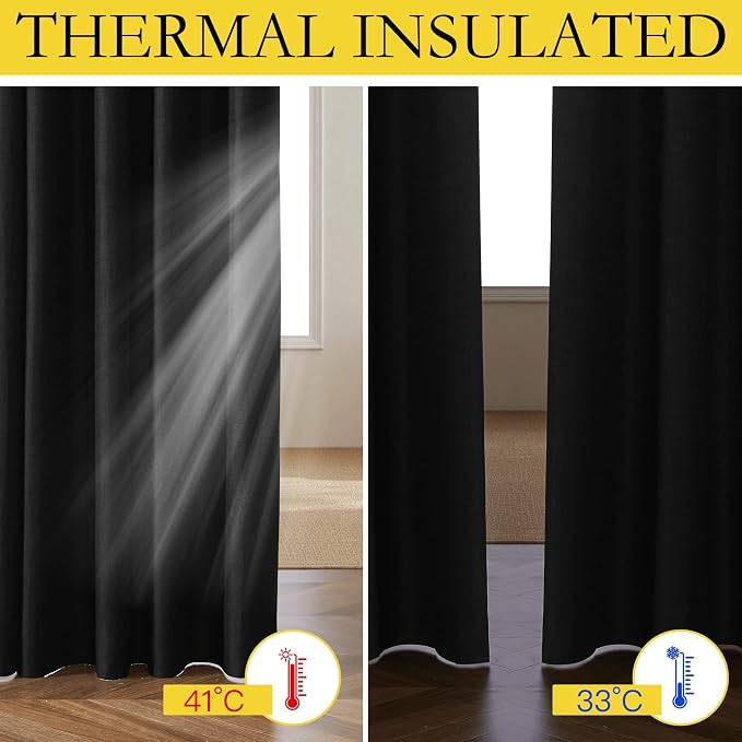 NICETOWN Black out Linen Curtains - Image 5
