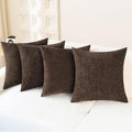 CaliTime Decorative Couch Throw Pillow Covers 18 X 18 Inches Coffee | Pack of 4 by CaliTime