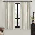 MIULEE Natural Pinch Pleated 100% Blackout Linen Curtains 40x63 Inches | Room by MIULEE