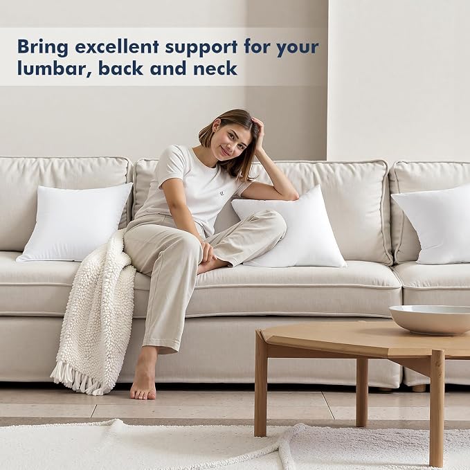 MIULEE 28x28 Euro Pillow Inserts 2 Pack, Throw Pillows - Image 8