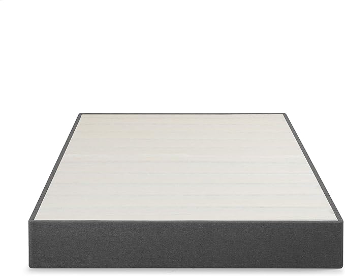 ZINUS Upholstered Metal and Wood Box Spring, 9 Inch Mattress Foundation, Easy Assembly, Fabric Paneled Design, Queen