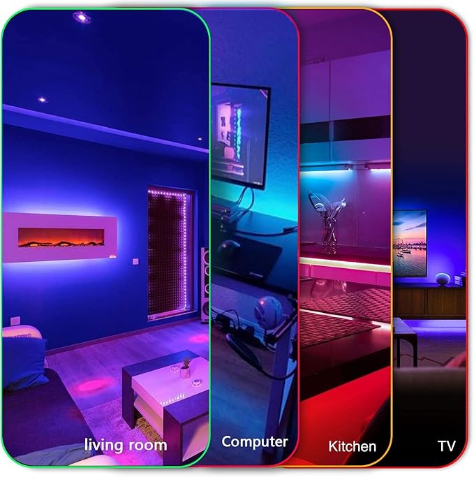 DAYBETTER Led Strip Lights 100ft, RGB Color Changing Led Strips with 44 Keys Remote Control for Room, Bedroom, Suitable for Home Decor, Living Room, Kitchen, Home Party Decoration, 24V