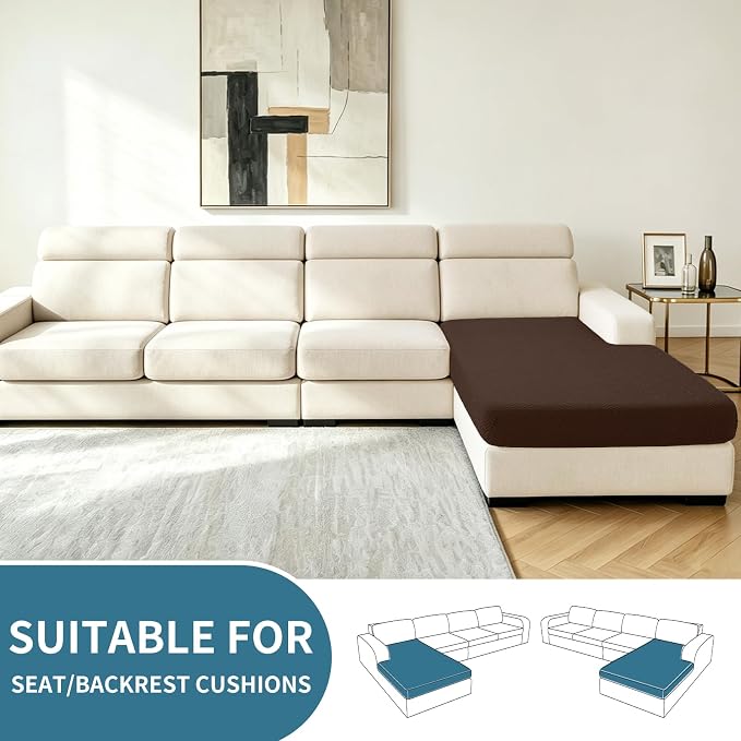 XINEAGE Chaise Cover for L Shaped Sofa, Sectional Couch Covers for Pets - Image 2