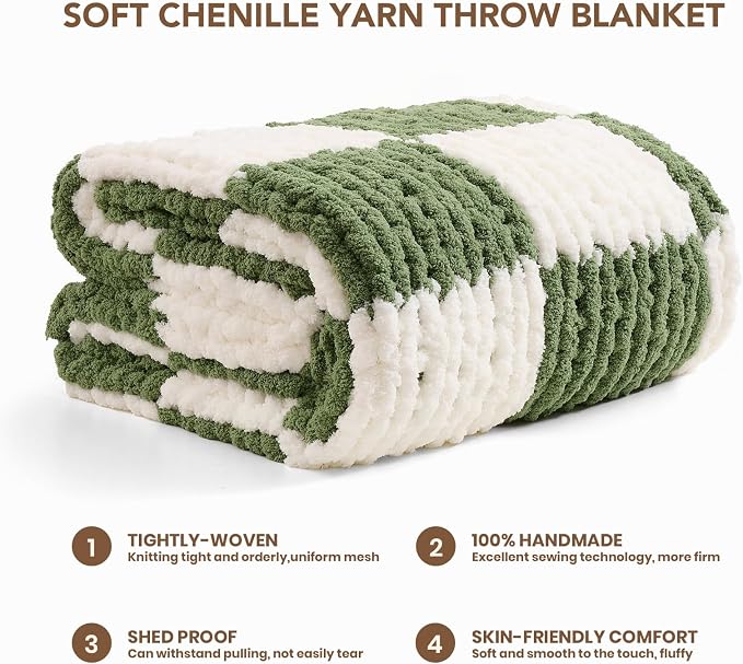 L'AGRATY Chunky Knit Throw Blanket - Image 2