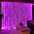 HXWEIYE 300LED Fairy Curtain Lights, 9.8x9.8Ft USB Plug-in 8 Modes Christmas String Hanging Lights with Remote for Bedroom Backdrop Wedding Party Indoor Wall Decor, Pink, Tangle-Free