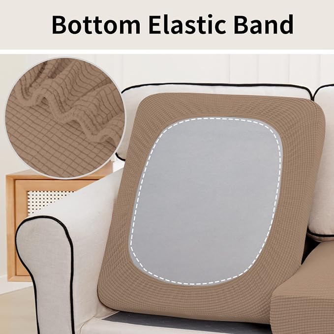 Easy-Going Stretch 3 Pieces Couch Cushion Cover - Image 4