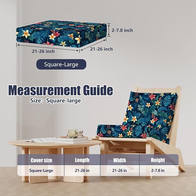 8Pcs Outdoor Cushion Covers, Stretch Patio Furniture Couch Chair Slipcovers | - Image 2
