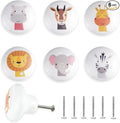 6 Pack 1.5" 6pack Kids Nursery Animal Ceramic Cute Door Cabinet Decorative Cabinet Dresser Drawer Knobs Lion Drawer Pulls (Zebra)