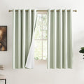 NICETOWN Sage Green Kitchen Linen Completely Shaded Draperies, 2 Pieces by NICETOWN
