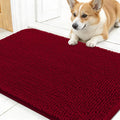 OLANLY Dog Door Mat for Muddy Paws 24x16, Super Absorbent Chenille Mud Mat | Red by OLANLY