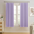 Pinch Pleated Lavender Blackout Curtains Short 2 Panels Set 45 Inch Length by KEQIAOSUOCAI