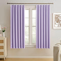 Pinch Pleated Lavender Blackout Curtains 63 Inches Long, Sound & Light Reducing by KEQIAOSUOCAI