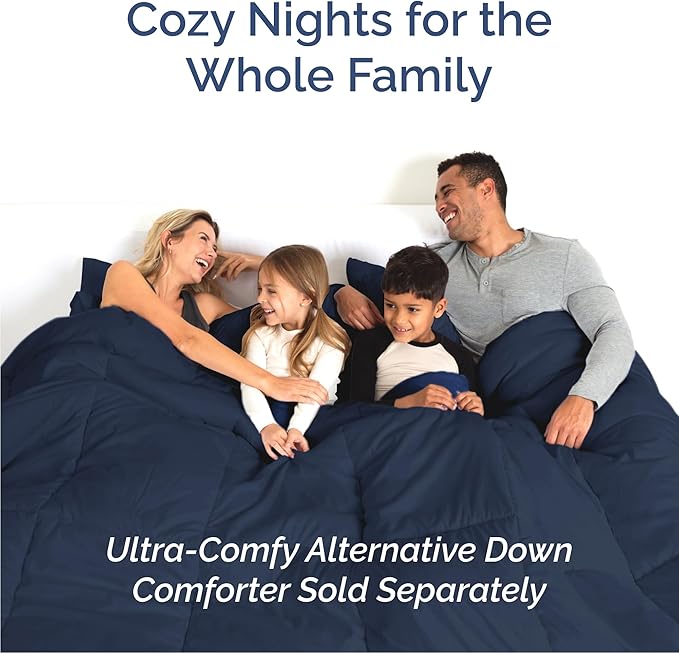 Cal King 6 Piece Sheet Set - Comfy Breathable & Cooling - Ultra Soft Hotel Luxury Bedding Set w/ 8-16 Inch Deep Pockets - 1 Flat & 1 Fitted Sheet & 4 Pillowcases - Wrinkle Free & Easy Care - Navy Blue