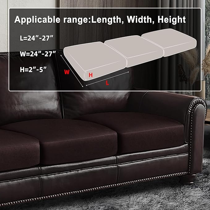 ANARACHON Leather Look Couch Cushion Covers Sofa Seat Slipcovers Sets Couches - Image 3