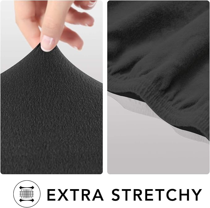 PureFit Stretch Oversized Couch Covers Fleece Sofa Slipcovers Dark Gray | - Image 4
