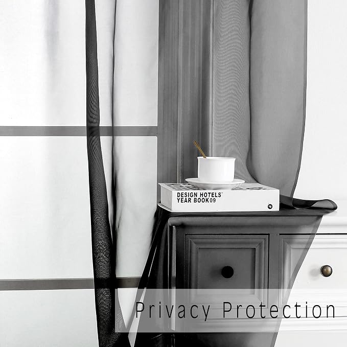 Voile Sheer Window Privacy Curtains, Rod Pocket Elegant Airy Sheer Curtains - Image 2