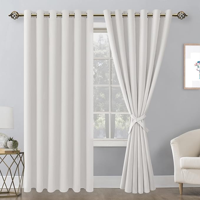 Room Darkening Curtains for Bedroom, 70 x 84 Inches Ivory, 2 Panels | Thermal - Image 8