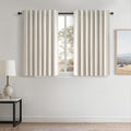 Short Linen Blackout Curtain Tiers 48 Inches Long 2 Panels Set Ivory Birch by Topfinel