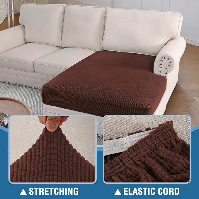 H.VERSAILTEX Sectional Couch Covers 1 Piece Chaise Slipcover L Shape Separate - Image 6