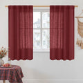 54 Inch Semi Sheer Window Linen Curtains, Light Filtering Panels | Faux Linen by LAMIT
