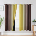 Brown and Yellow Blackout Curtains 52Wx63L Inch 2 Panels | Thermal Insulated by ESTELARTEXTILER