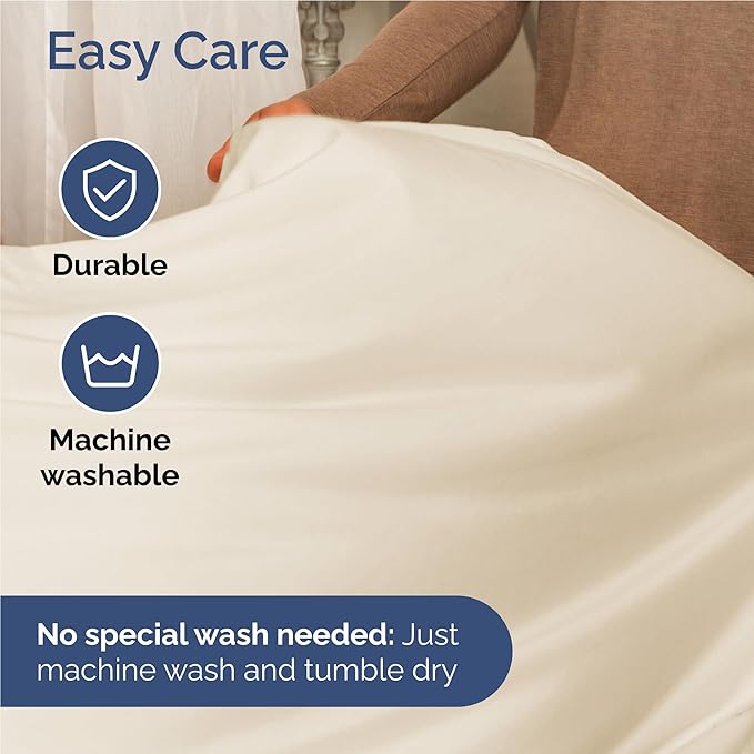 Full 6 Piece Sheet Set - Comfy Breathable & Cooling - Ultra-Soft Hotel Luxury Bedding Set with 8-16 Inch Deep Pockets - 1 Flat & 1 Fitted Sheet & 4 Pillowcases - Wrinkle Free & Easy Care - Off White