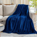 Classic Blue Fleece Plush Throw Blanket 60"x80"for Couch Fuzzy Cozy Flannel | by JIAHANNHA
