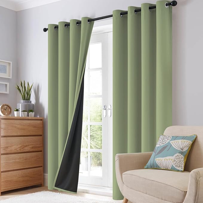 SimpleHome Sage 100% Blackout Curtains Room Darkening Living Room 84 Inch | - Image 8
