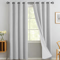 Yakamok White Linen Textured Curtains 84 Inches Long by Yakamok