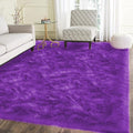 Latepis Alfombras para Salas 5x8 Area Rug Purple Fluffy Washable Shag Faux Fur by Latepis
