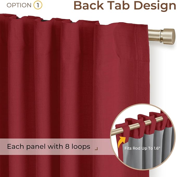 INOVADAY 100% Blackout Linen Curtains - Image 3