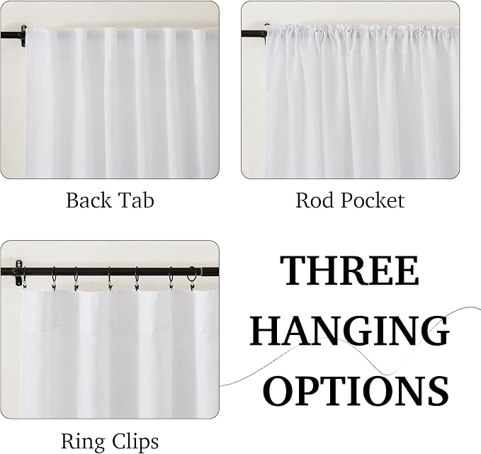RYB HOME Sheer Curtains 108 inches, Extra Long Floor to Ceiling Curtains | - Image 2