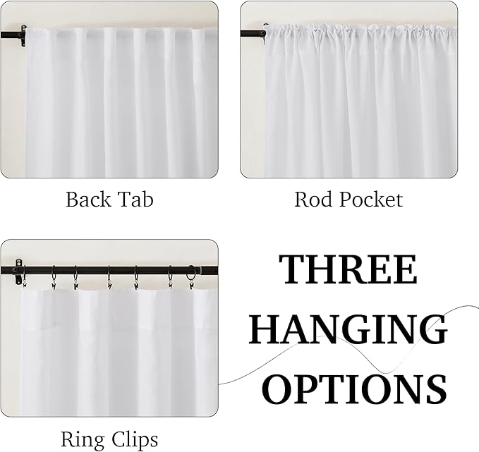 RYB HOME Linen Semi Sheer Curtains - Image 2