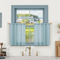 Short Window Sheer Linen Curtains 30 Inch Length by LAMIT