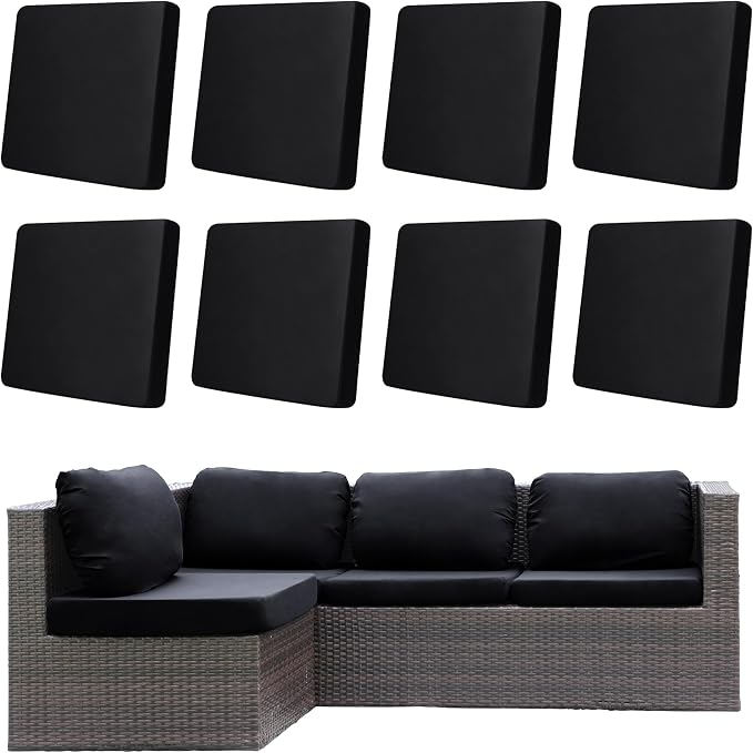 8Pcs Outdoor Cushion Covers, Elastic Patio Cushion Covers | Washable, by dreahoteztil