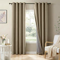 100% Blackout Linen Textured Curtains 80 Inch Long, Plaza Taupe | 100% Blackout by 100BlackoutShield
