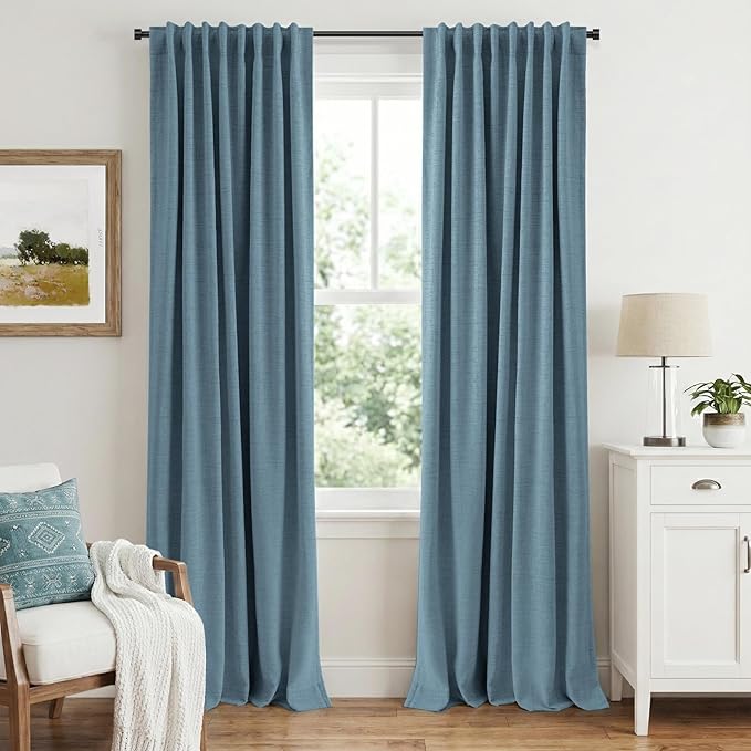 INOVADAY 100% Blackout Linen Curtains by INOVADAY