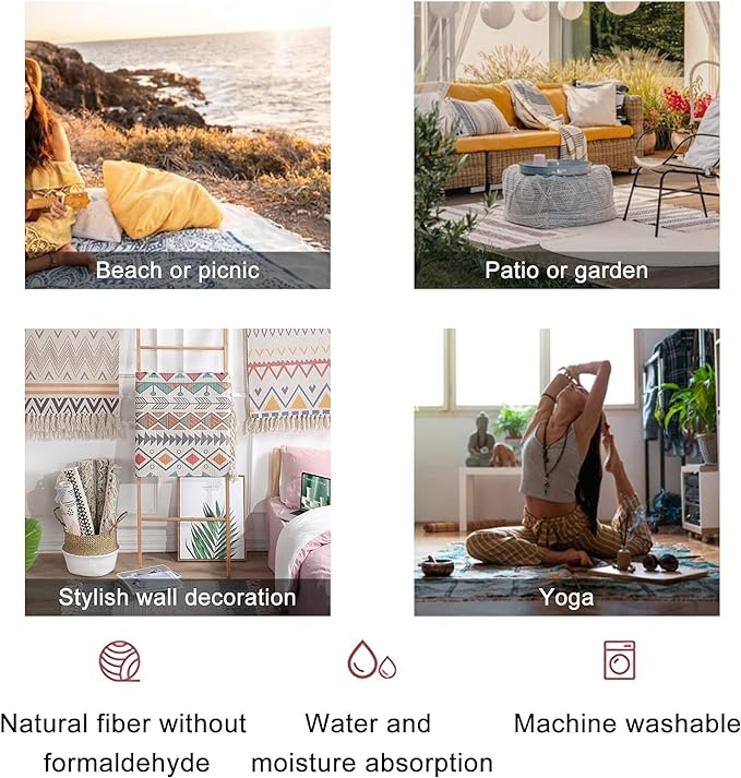 Round Boho Rug Pastel Colours Whale in The Waves Seamless Cute Ocean Creatures Area Linen Carpet Patio Hallway Runner Mat Pad Minimalist Home Decor for Living Room Outdoor, Multi, 3 ft