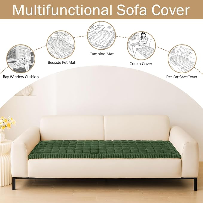 Couch Cover for Dogs, Washable Non Slip Plush Flannel Sofa Protector | Thick - Image 3