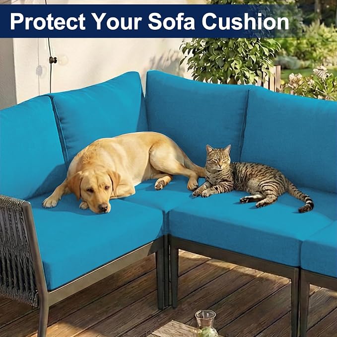 Smiry Waterproof Patio Cushion Covers, Stretch Outdoor Furniture Covers | Couch - Image 8