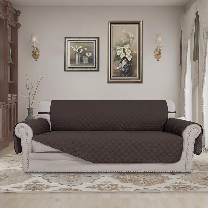 Easy-Going Reversible Couch Cover, 3 Cushion Sofa, Chocolate/Chocolate | Large - Image 2