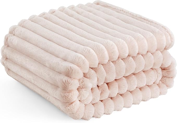 Bedsure GentleSoft Pink Throw Blanket for Couch - Cozy Soft Blankets for Women, Cute Small Fleece Throws for Girls, Pink Halloween Christmas Decor Gifts for Home Room, Crystal Pink, 50x60 Inches