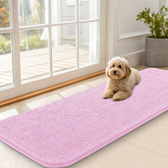 OLANLY Dog Door Mat for Muddy Paws 59x20, Super Absorbent Chenille Mud Mat | by OLANLY