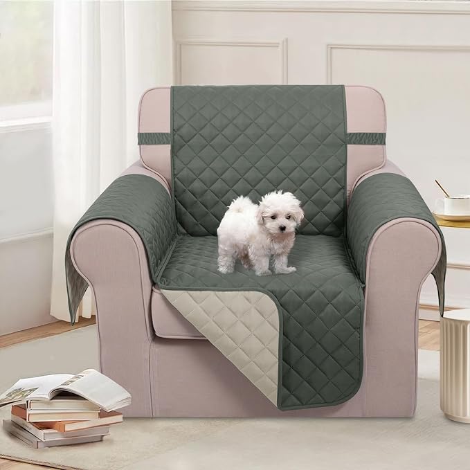 U-NICE HOME Reversible Oversized 28''Chair Covers, Pet Friendly, Elastic Straps - Image 2