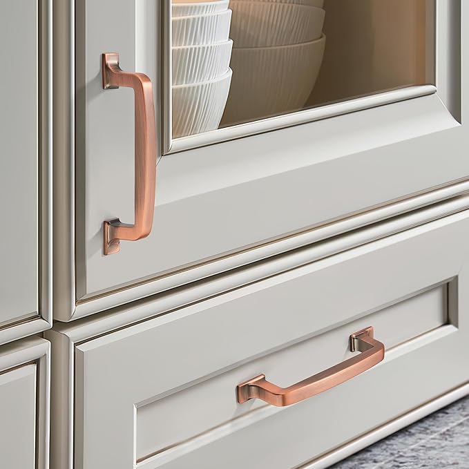 Khtumeware 10-Pack 5-Inch Brushed Antique Copper Cabinet Pulls and Drawer Handles - Handles for Cabinets and Cupboards